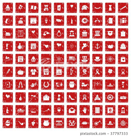 100 calendar icons set grunge red 100 calendar icons set grunge red 37797333