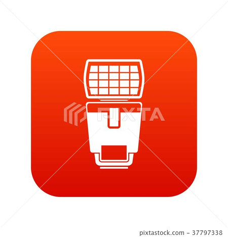 Lighting flash for camera icon digital red Lighting flash for camera icon digital red 37797338