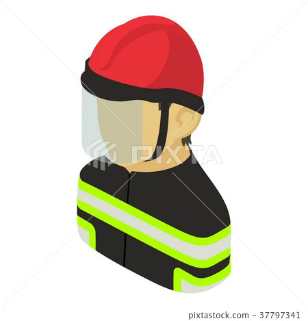 Firefighter man asian icon, isometric 3d style 37797341