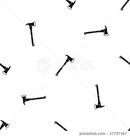 Firefighter axe pattern seamless black 37797367