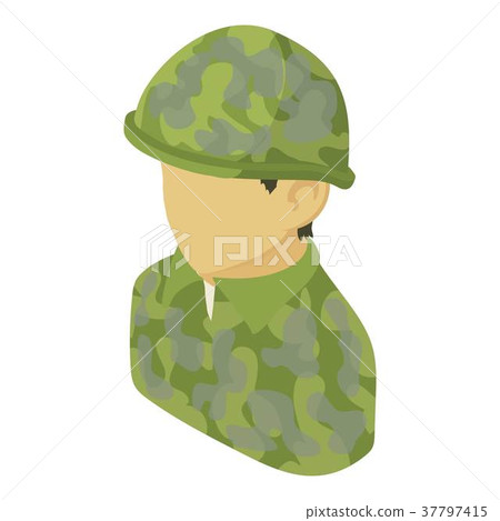Military man asian icon, isometric 3d style - Stock Illustration ...