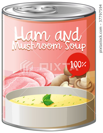 Ham and mushroom soup in can Ham and mushroom soup in can 37797594