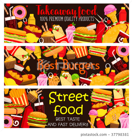 Vector street food restaurant menu banners Vector street food restaurant menu banners 37798381