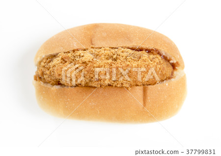炸丸子麵包簡單的白色背景照片 炸丸子麵包簡單的白色背景照片 37799831