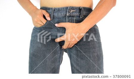 Man with prostate problem on white background Man with prostate problem on white background 37800091