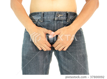 Man with prostate problem on white background Man with prostate problem on white background 37800092