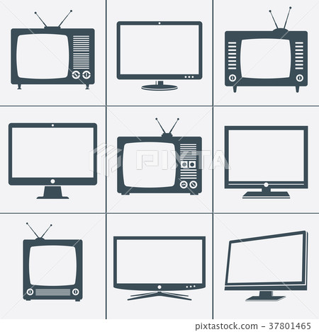 Modern and Retro TV icons 37801465