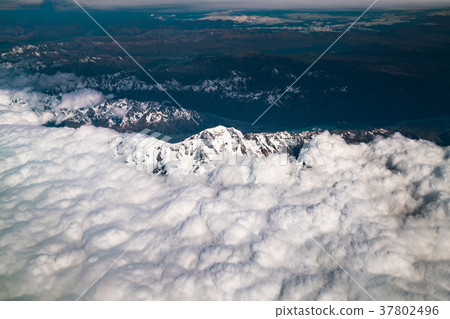 Aerial view of Mt Cook, New Zealand 37802496