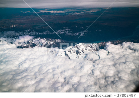 Aerial view of Mt Cook, New Zealand 37802497