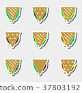 set of color tortilla or sandwich tacos stickers 37803192