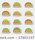 set of color tortilla tacos food stickers set  37803197
