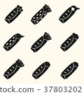 set of black tortilla food icons set eps10 37803202
