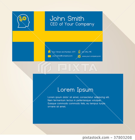 sweden flag color business card design eps10 sweden flag color business card design eps10 37803208