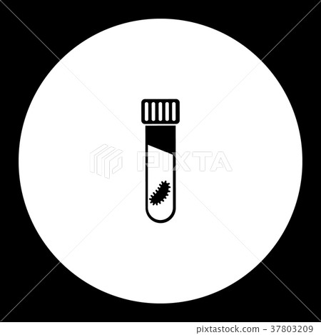 virus in glass tube simple black and green icon 37803209