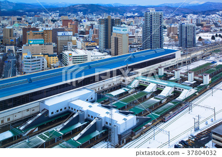 View Morioka Station and surrounding cityscape from Marios 37804032