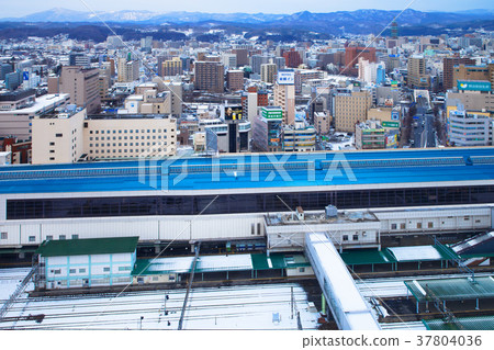 View Morioka Station and surrounding cityscape from Marios 37804036