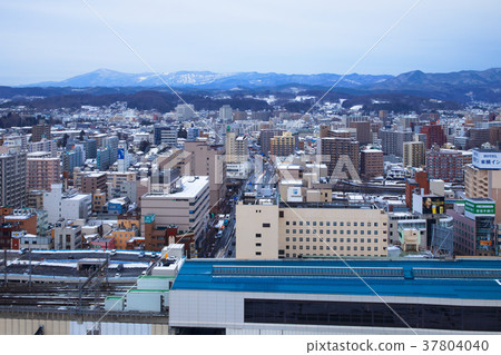 View Morioka Station and surrounding cityscape from Marios 37804040
