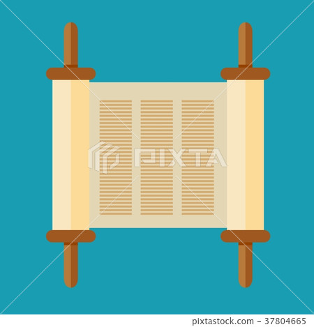 Torah scroll icon in flat style. Torah scroll icon in flat style. 37804665
