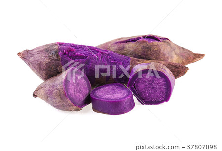 purple sweet potato on white background purple sweet potato on white background 37807098