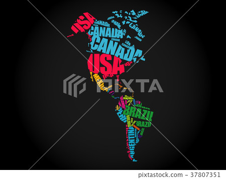 America Map in Typography America Map in Typography 37807351