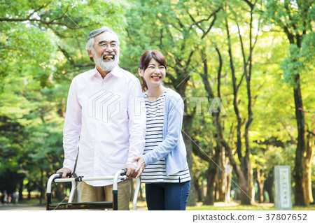 Nursing care senior female male helper caregiver 37807652