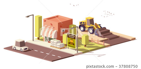 Vector low poly compost production 37808750