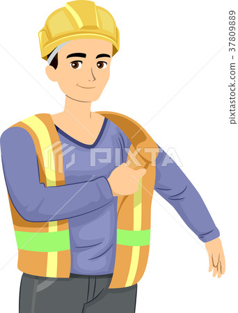 Teen Guy Construction Uniform Illustration Teen Guy Construction Uniform Illustration 37809889