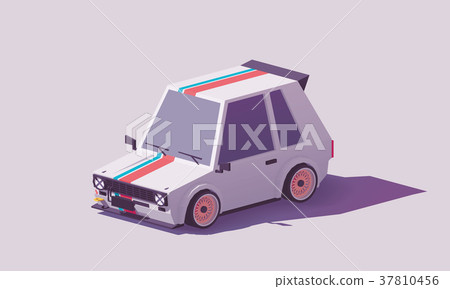 Vector low poly hot hatch 37810456
