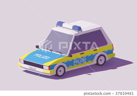 Vector low poly German police car 37810481