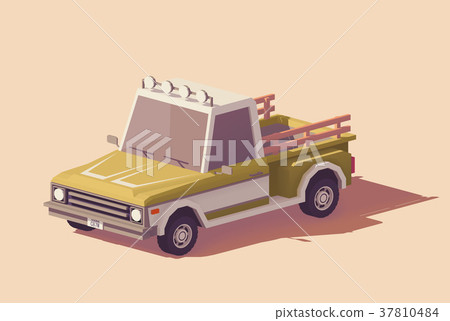 Vector low poly pickup truck 37810484