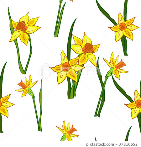 Hand drawn vector seamless pattern with spring - Stock Illustration ...
