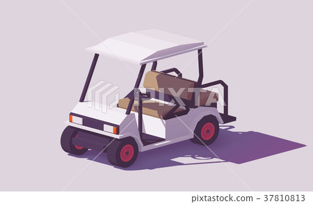 Vector low poly golf cart 37810813