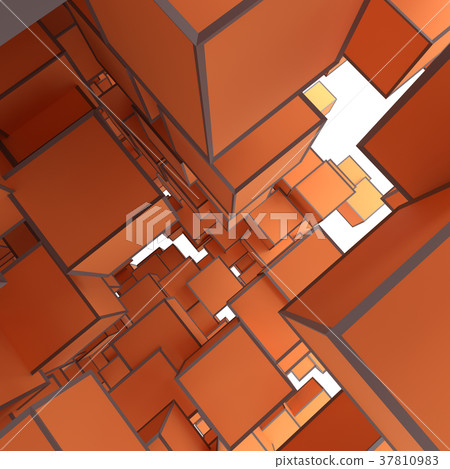 Abstract Image Of Cubes Background In Orange Toned 37810983