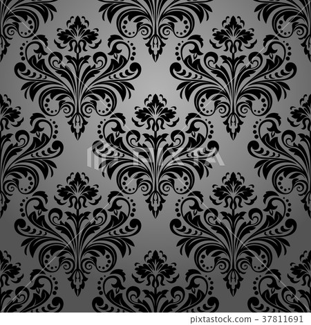 Floral pattern. Wallpaper baroque, damask.   37811691