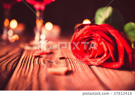 Valentine's day background with red rose Valentine's day background with red rose 37812418