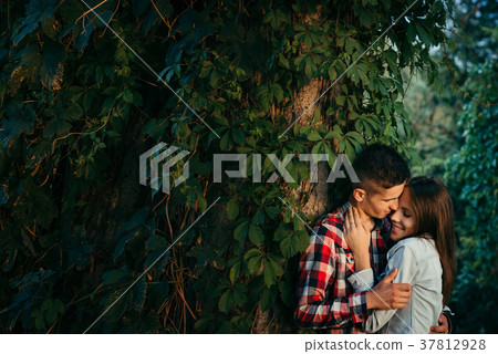 Beautiful happy couple in love. They are gently 37812928