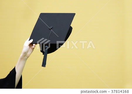 shot of graduation hats during commencement shot of graduation hats during commencement 37814168