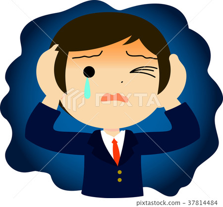 Uneasy boy student big anxiety 37814484