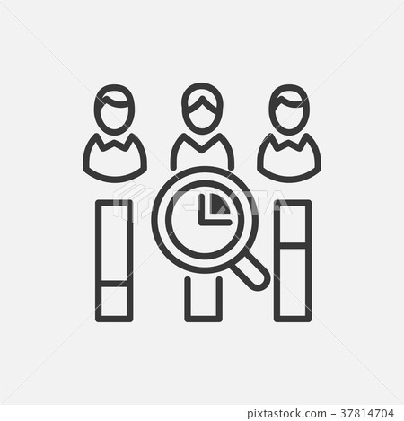 Vote counting - line design single isolated icon Vote counting - line design single isolated icon 37814704