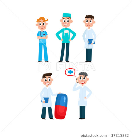 vector flat clinic, medical staff icon set vector flat clinic, medical staff icon set 37815882