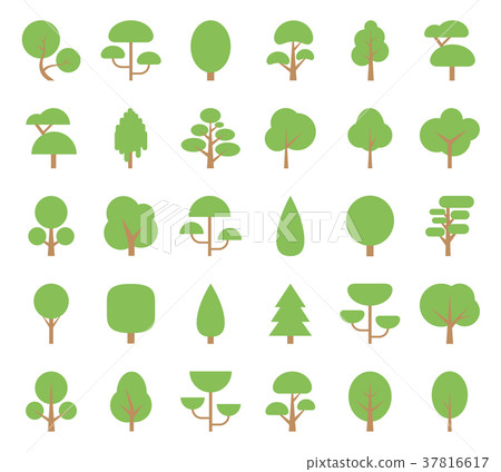 Flat trees icons Flat trees icons 37816617