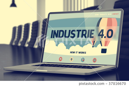 Landing Page of Laptop with Industrie 4.0 Concept 37816670