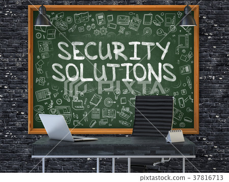 Chalkboard on the Office Wall with Security Chalkboard on the Office Wall with Security 37816713