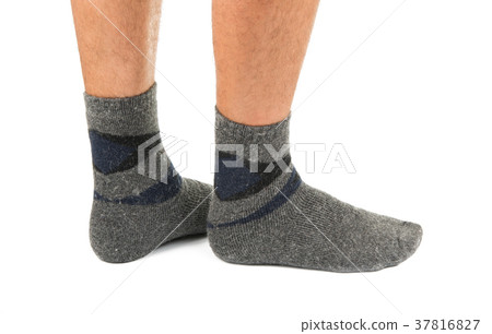 socks on the legs of a man isolated socks on the legs of a man isolated 37816827