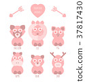 Valentine's Day Animals with heart eyes 37817430