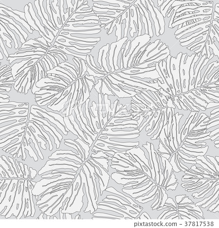 Floral tile pattern. Palm leaves nature background Floral tile pattern. Palm leaves nature background 37817538