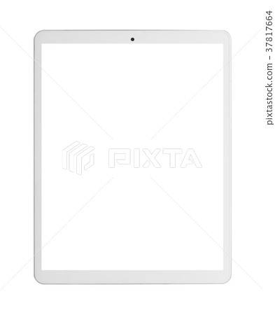 Modern white tablet pc with blank screen. Modern white tablet pc with blank screen. 37817664