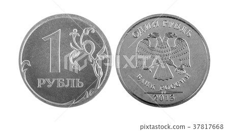 One Russian ruble coin One Russian ruble coin 37817668