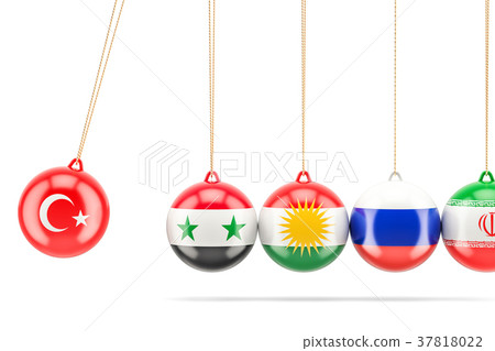 Turkey and Syria political, war conflict concept 37818022