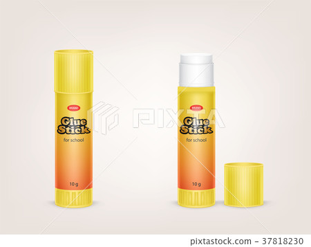 Vector realistic yellow tubes of glue stick 37818230